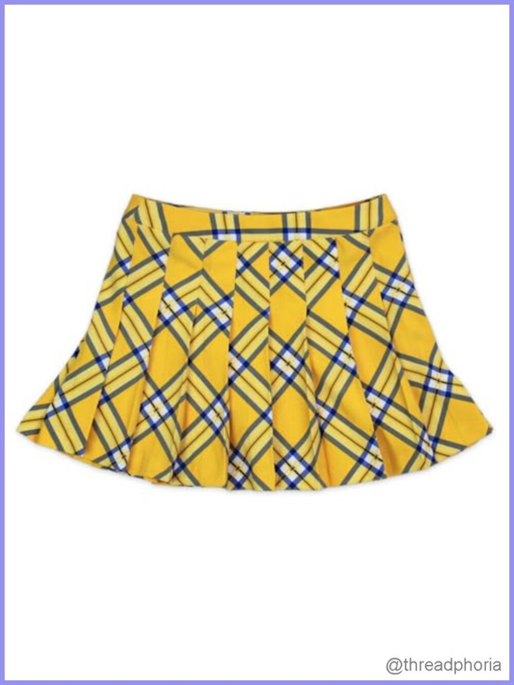 Cher Yellow Plaid Skirt - Novelty Print A-Line